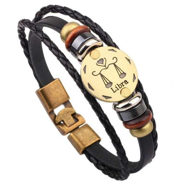 Twelve constellations bracelet  Bracelet Fashion Jewelry Leather Bracelet Personality Bracelet wristband