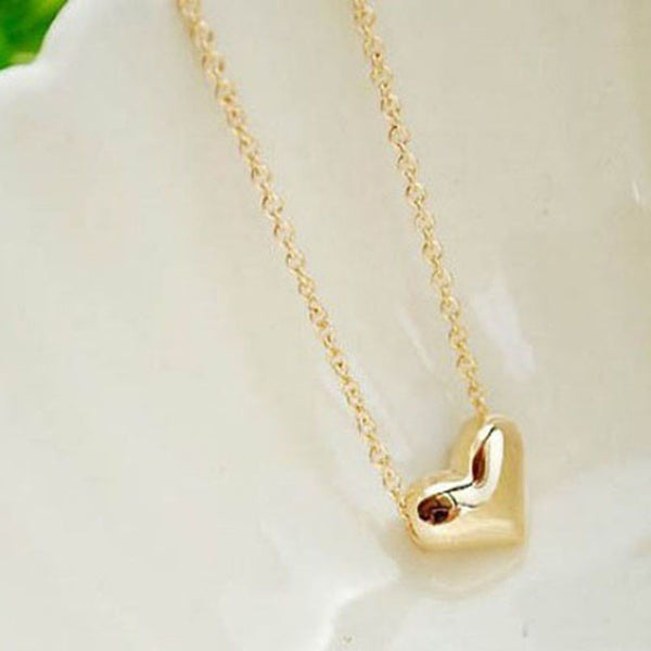 Gold Heart Necklace Fashion Women trendy Statement Chain Pendant Necklace Jewelry