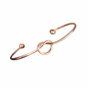 Chic Fashion Simple Knot Bangle Cuff Opening Bracelet Copper Casting Jewelry