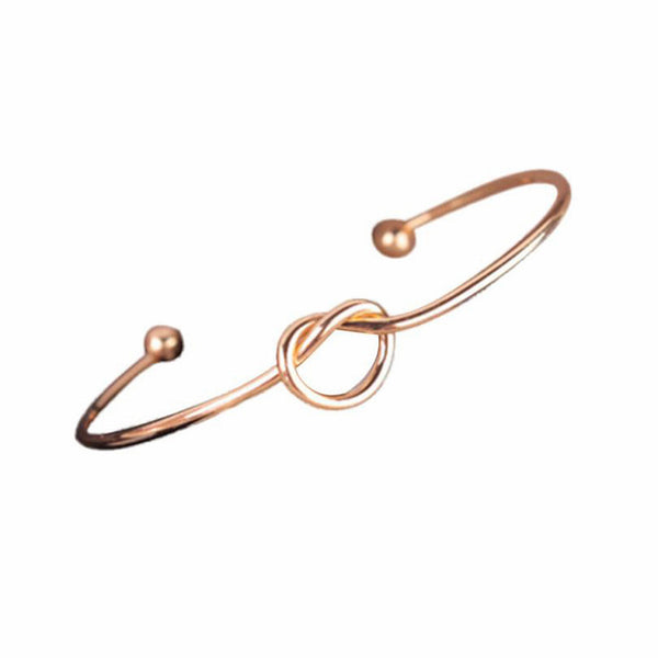 Chic Fashion Simple Knot Bangle Cuff Opening Bracelet Copper Casting Jewelry