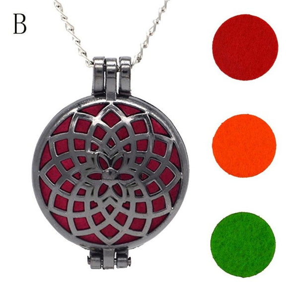 3pcs Chain Pads Round Antique Vintage Aromatherapy Lockets Pendants Perfume Essential Oil Diffuser Locket Necklace dropship #45