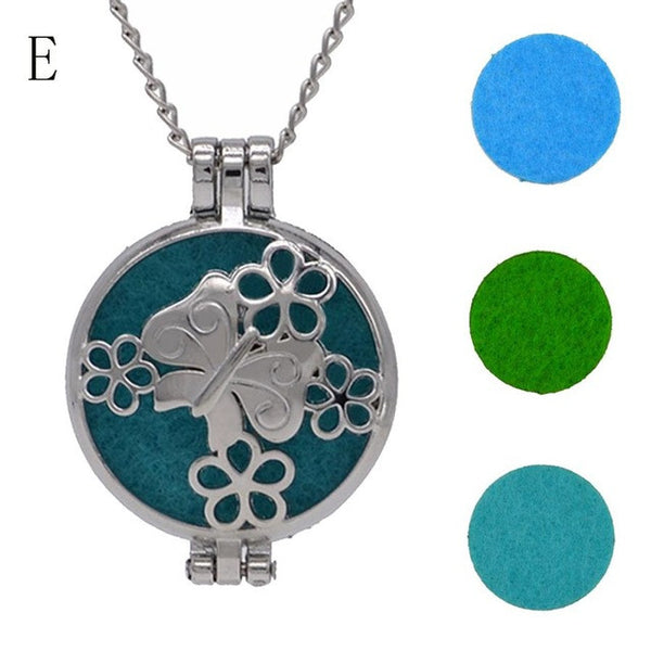 3pcs Chain Pads Round Antique Vintage Aromatherapy Lockets Pendants Perfume Essential Oil Diffuser Locket Necklace dropship #45