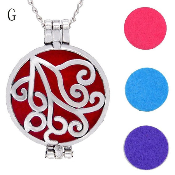 3pcs Chain Pads Round Antique Vintage Aromatherapy Lockets Pendants Perfume Essential Oil Diffuser Locket Necklace dropship #45