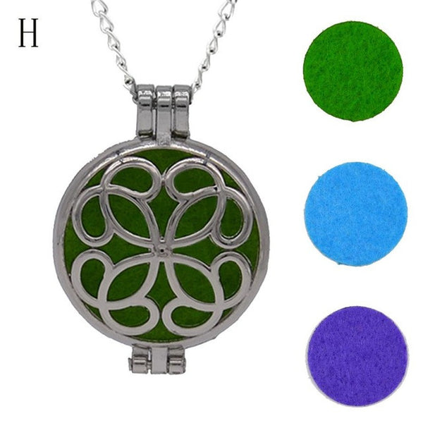 3pcs Chain Pads Round Antique Vintage Aromatherapy Lockets Pendants Perfume Essential Oil Diffuser Locket Necklace dropship #45