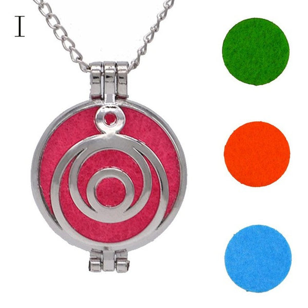 3pcs Chain Pads Round Antique Vintage Aromatherapy Lockets Pendants Perfume Essential Oil Diffuser Locket Necklace dropship #45