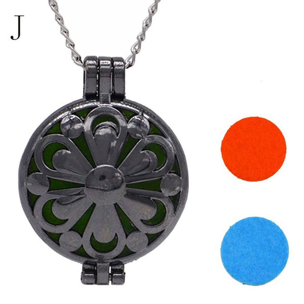 3pcs Chain Pads Round Antique Vintage Aromatherapy Lockets Pendants Perfume Essential Oil Diffuser Locket Necklace dropship #45