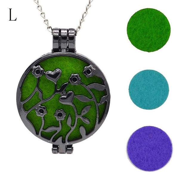 3pcs Chain Pads Round Antique Vintage Aromatherapy Lockets Pendants Perfume Essential Oil Diffuser Locket Necklace dropship #45