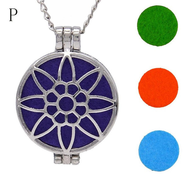 3pcs Chain Pads Round Antique Vintage Aromatherapy Lockets Pendants Perfume Essential Oil Diffuser Locket Necklace dropship #45