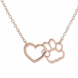 Pendant Necklace for women girl Personalized charming Fashion jewelry Silver plated Black and White crystal rhinestone Dog Paw