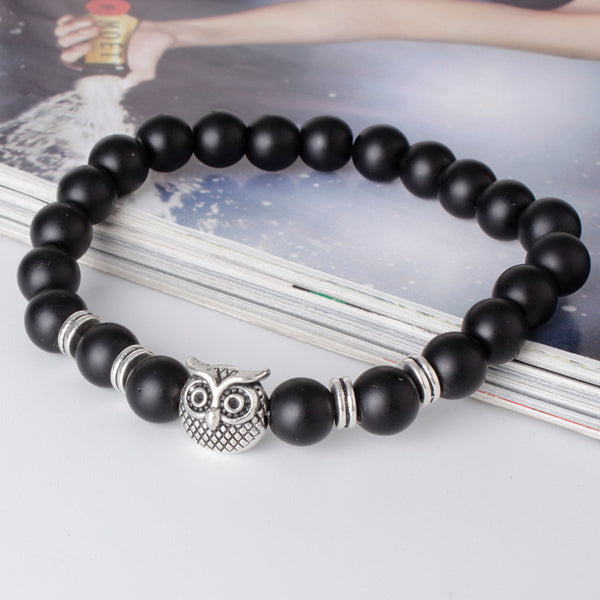 Top Natural White Howlite Stone Gold Silver Buddha Men's Beaded Lucky Bracelet