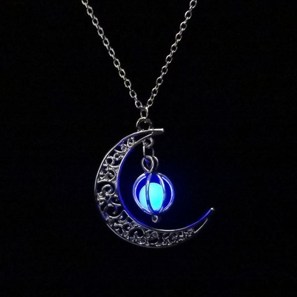 2019 fashion Glow In the dark Necklace Moon shape Hollow with ball Luminous  Pumpkin Pendant Necklace Valentine Halloween #20