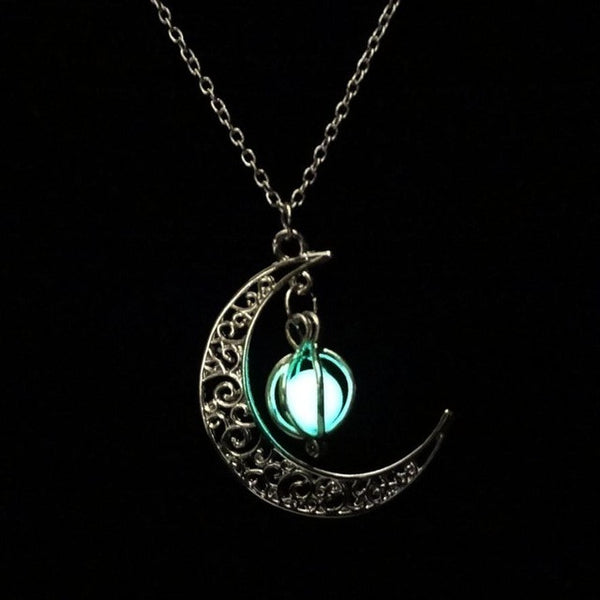 2019 fashion Glow In the dark Necklace Moon shape Hollow with ball Luminous  Pumpkin Pendant Necklace Valentine Halloween #20