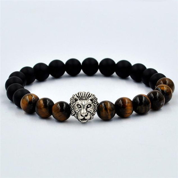 Women Men Bracelet Lion Elastic Beaded Bracelet Tibet Charm Bracelets GD