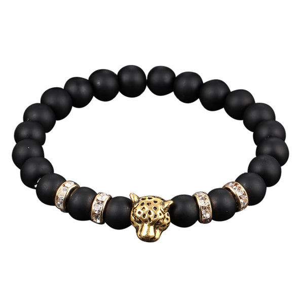 Obsidian Bracelet Buddha Head Gold Bracelet Lava Stone Bead Bracelets