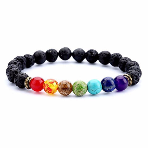 7 Chakra Healing Beaded Bracelet Natural Lava Stone Diffuser Bracelet Jewelry