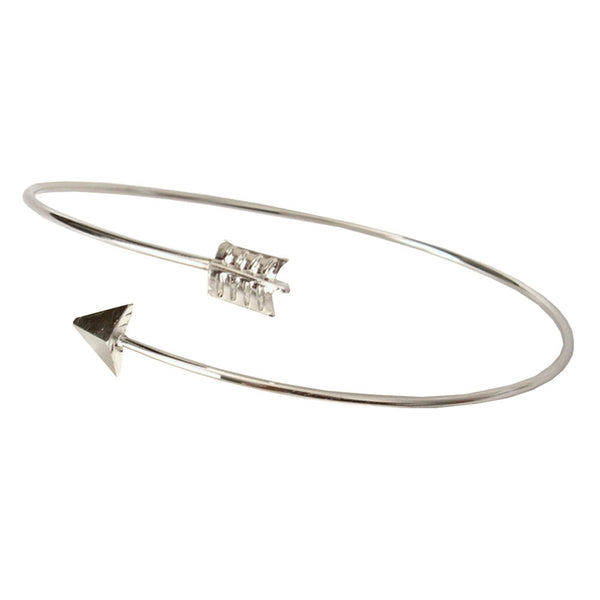 Simple Fashion Women Metal Punk Cuff Arrow Bangle Bracelet Jewelry GD