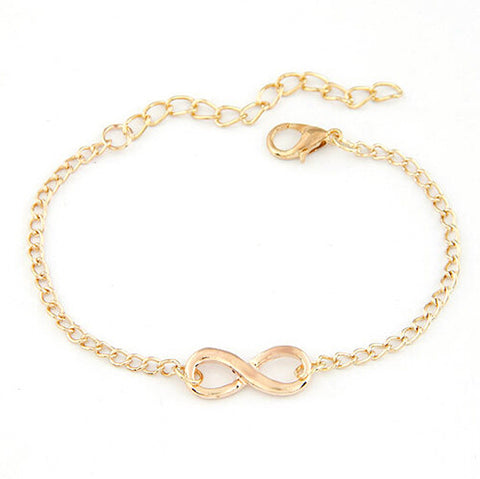 New Women Men Handmade Gift Charm 8 Shape Jewelry Infinity Bracelet GD