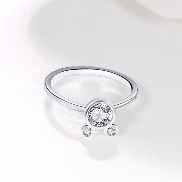 Fashion Rings For Women Girl CZ Cubic zirconia Wedding Mickey Shape Finger Ring Party Valentine's Gifts Bague Wholesale Jewelry