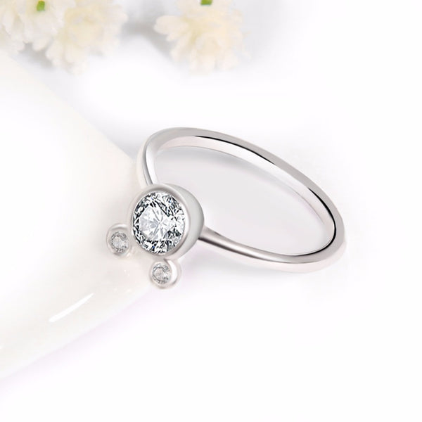 Fashion Rings For Women Girl CZ Cubic zirconia Wedding Mickey Shape Finger Ring Party Valentine's Gifts Bague Wholesale Jewelry