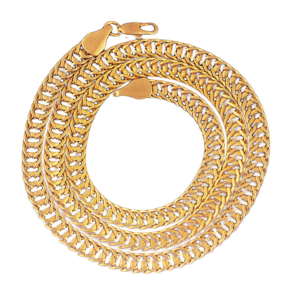 Men Women Fashion Luxury Filled Curb Cuban Link Gold Necklace Jewelry Chain