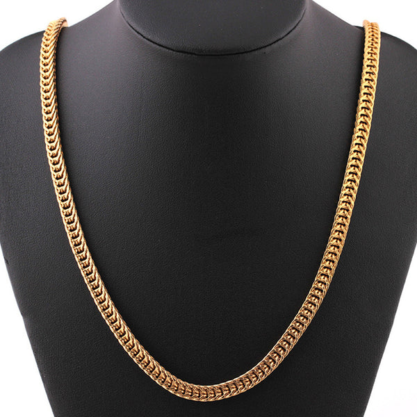 Men Women Fashion Luxury Filled Curb Cuban Link Gold Necklace Jewelry Chain