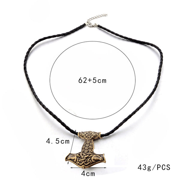 Norse Viking Amulet Necklace Goat Animals Node Viking Thor Hammer Pendant Neckla