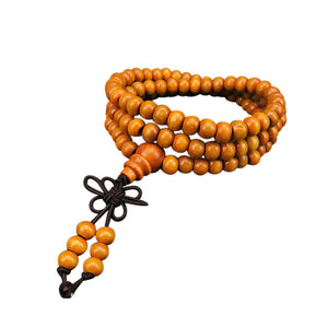 6mm Natural Sandalwood 108 Wooden Prayer Beads Bead Bracelet Jewelry