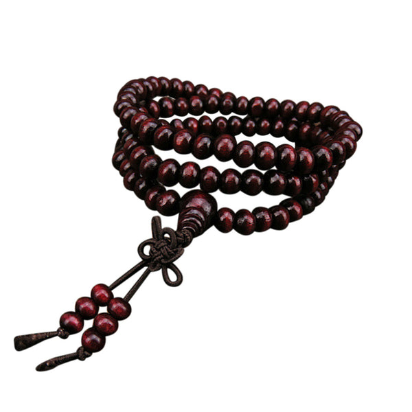 6mm Natural Sandalwood 108 Wooden Prayer Beads Bead Bracelet Jewelry