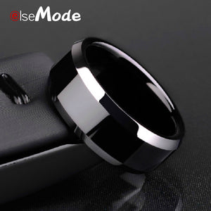 ELSEMODE High Quality Titanium Stainless Steel Rings Black For Men Gold Silver Blue Multi Color Smart US Size 5-13