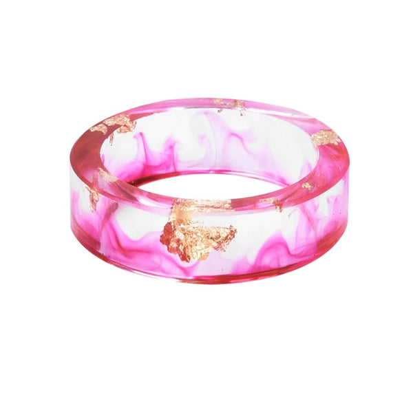 8 Colors Gold Foil Paper Inside Resin Ring for Women Fresh DIY Handmade Dry Flower Ring  Best Mold Dried Flowers DIY  Ring 2018