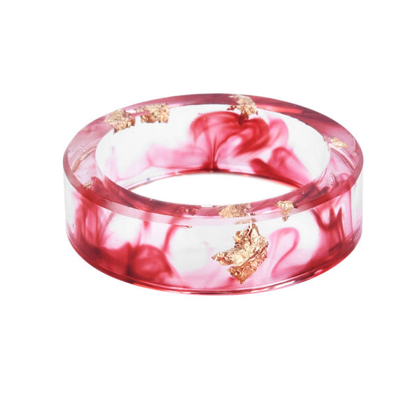 8 Colors Gold Foil Paper Inside Resin Ring for Women Fresh DIY Handmade Dry Flower Ring  Best Mold Dried Flowers DIY  Ring 2018