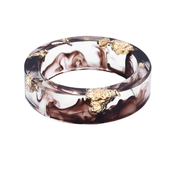 8 Colors Gold Foil Paper Inside Resin Ring for Women Fresh DIY Handmade Dry Flower Ring  Best Mold Dried Flowers DIY  Ring 2018