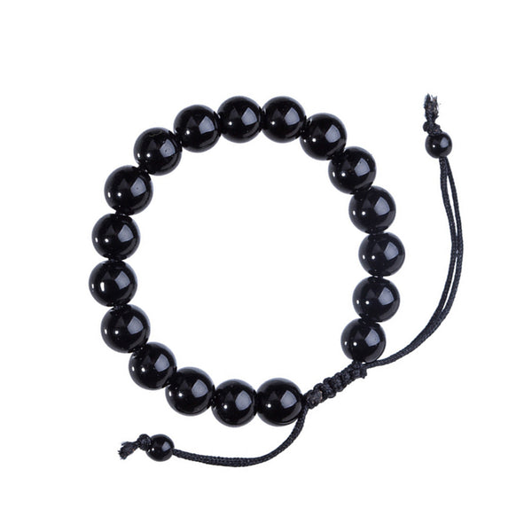 Natural Stone Black Obsidian Magnetic Therapy Bracelet Weight Loss Unisex Slimmy Health Care Bracelet