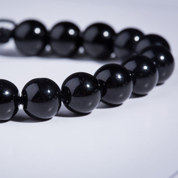 Natural Stone Black Obsidian Magnetic Therapy Bracelet Weight Loss Unisex Slimmy Health Care Bracelet