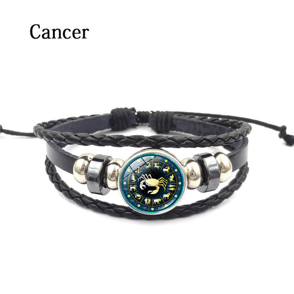 Classic Jewelry Zodiac Bracelets & Bangles Constellation Leather Bracelet