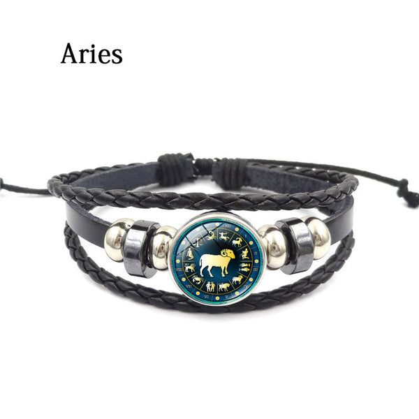 Classic Jewelry Zodiac Bracelets & Bangles Constellation Leather Bracelet