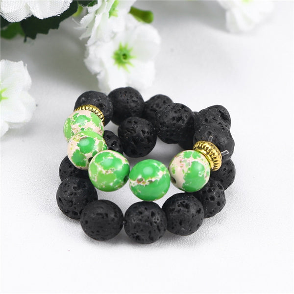 24 Pcs 8mm Volcanic Stone Agate Bracelet Lava Beaded Lava Stone Bracelet Buddha Bracelet Bangle Women Jewelry