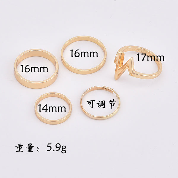 2019 new fashion popular ECG women's ring 5 piece set ring wholesaleWomen Wedding Rings For