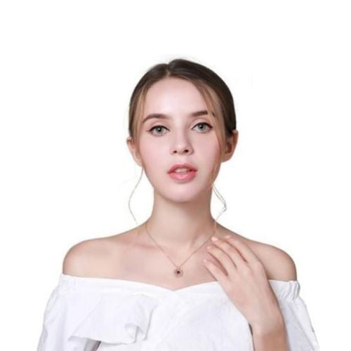 Romantic Love Memory Wedding Necklace Rose Gold&Silver 100 languages I love you Projection Pendant NecklaceLady Necklace