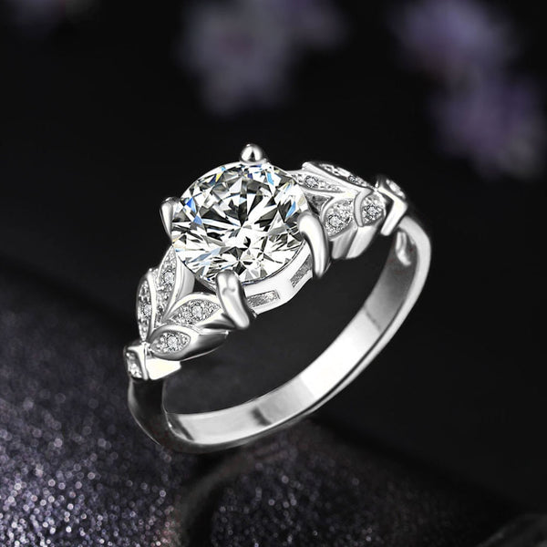 fashion Wedding Crystal Silver Ring Engagement Single Gold Cubic Zircon Ring Fashion New Brand Bijoux Women's Jewelry