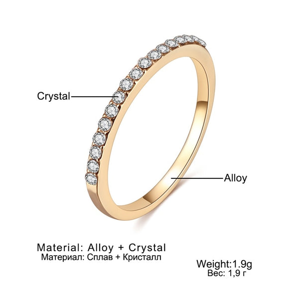 Hot couple ring women single row drill ring ring rose gold jewelry