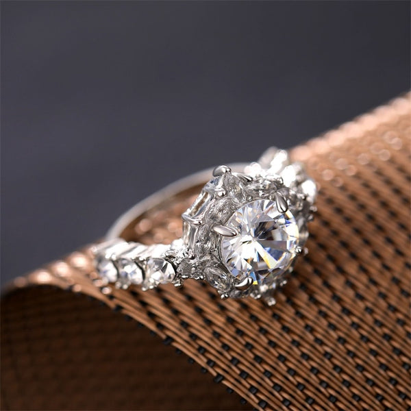 Charm round large crystal ring classic temperament ring European and American popular new products