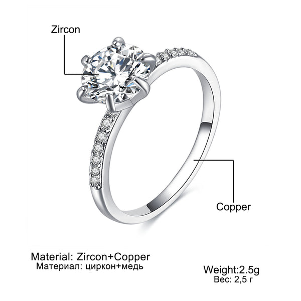 Ailend zircon crystal ring female ring accept custom jewelry gift 2019 popular hot fashion girl statement high quality