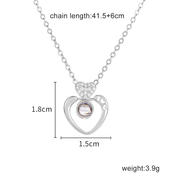 New 100 Languages I Love You Valentine's Day Present Memory Projection Necklace