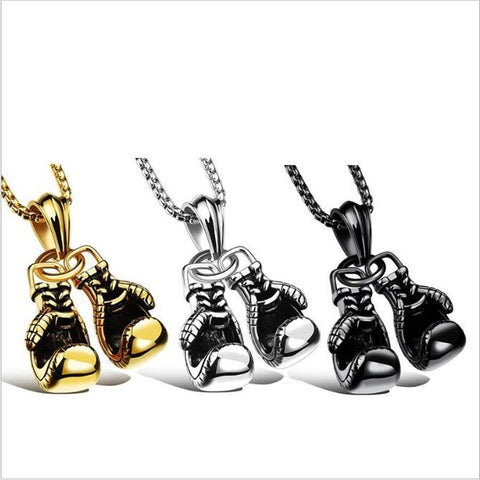 Men's Fashion Two Punch Necklace Box Fighter Necklace Accessories