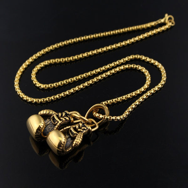 Men's Fashion Two Punch Necklace Box Fighter Necklace Accessories