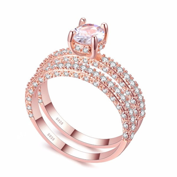 KNOCK high quality Rose Gold  White gold  Women Fashion AAAA Cubic Zirconia Wedding Engagement ring