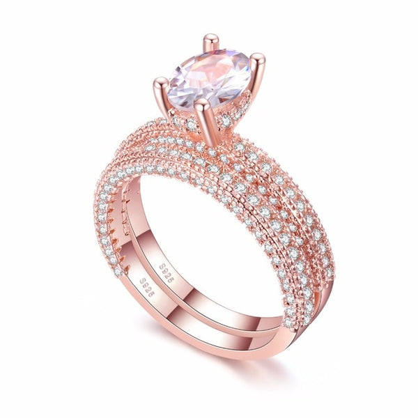 KNOCK high quality Rose Gold  White gold  Women Fashion AAAA Cubic Zirconia Wedding Engagement ring